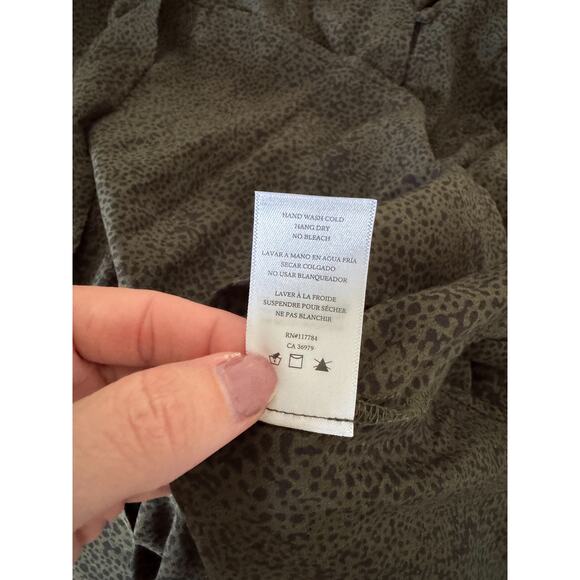 Rails Jasmine Speckled Long Sleeve Mini Dress Green Black Medium Small - Picture 12 of 12